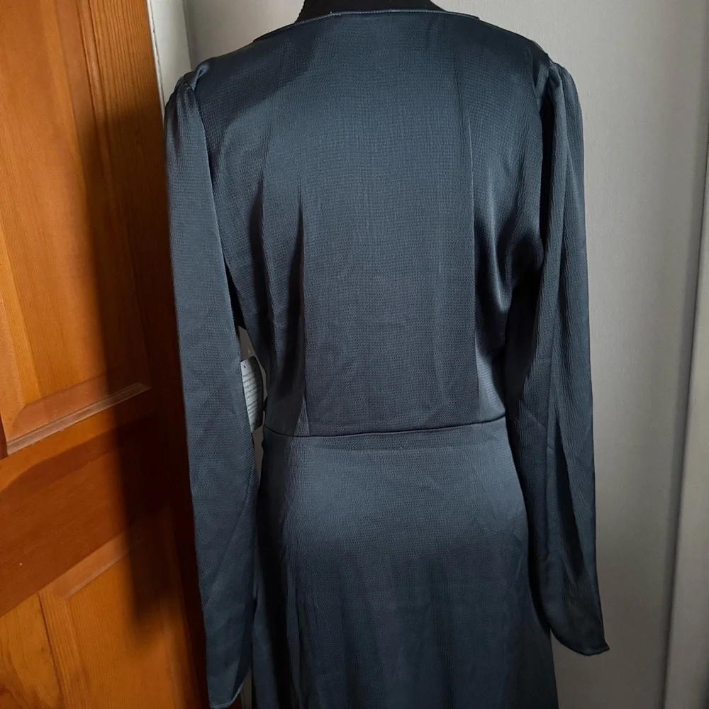 Lush Long Sleeved Silky Evening Dress - Picture 13 of 15